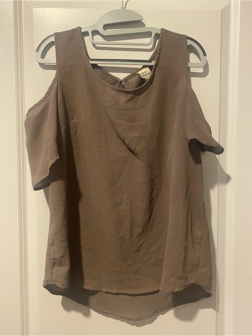 Brown Cold-Shoulder Women's Top